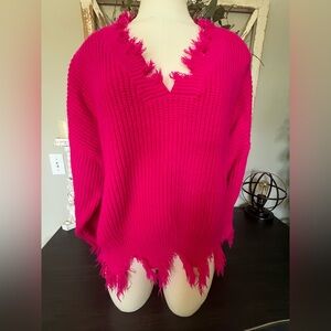 Frayed Pink Sweater